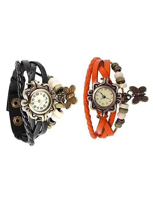 set of 2 round dial analog watch combo - 15621967 - Very Small Image - 1