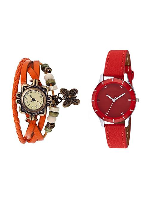set of 2 round dial analog watch combo - 15622001 - Very Small Image - 1