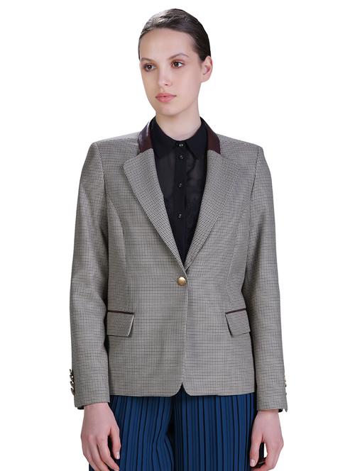 elbow patch checkered blazer - 15622165 - Very Small Image - 1