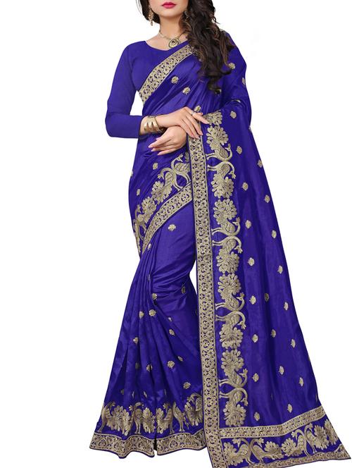 zari embroidered saree with blouse - 15622660 - Very Small Image - 1