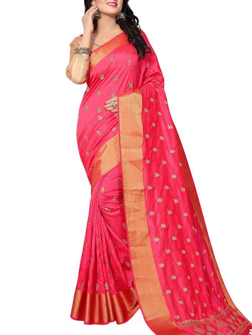 zari embroidered saree with blouse - 15622678 - Very Small Image - 1