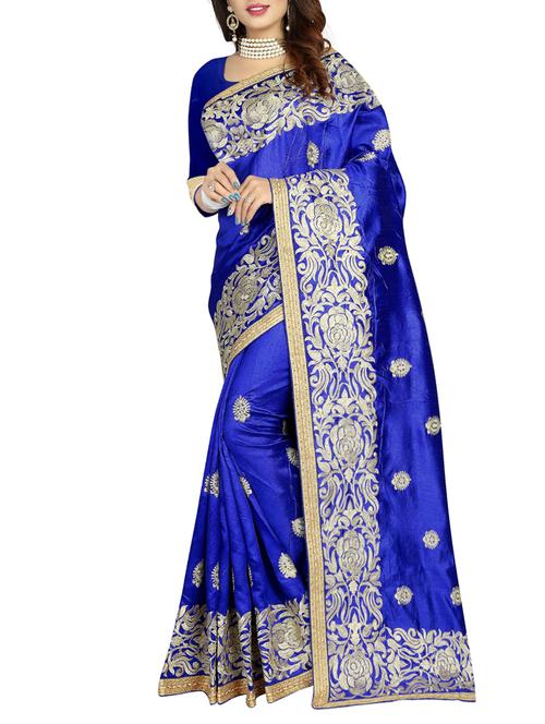 zari embroidered saree with blouse - 15622687 - Very Small Image - 1