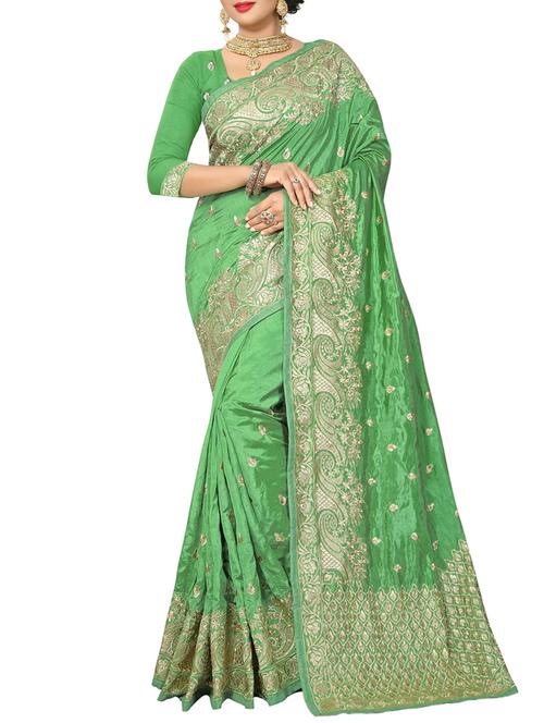 zari embroidered saree with blouse - 15622691 - Very Small Image - 1