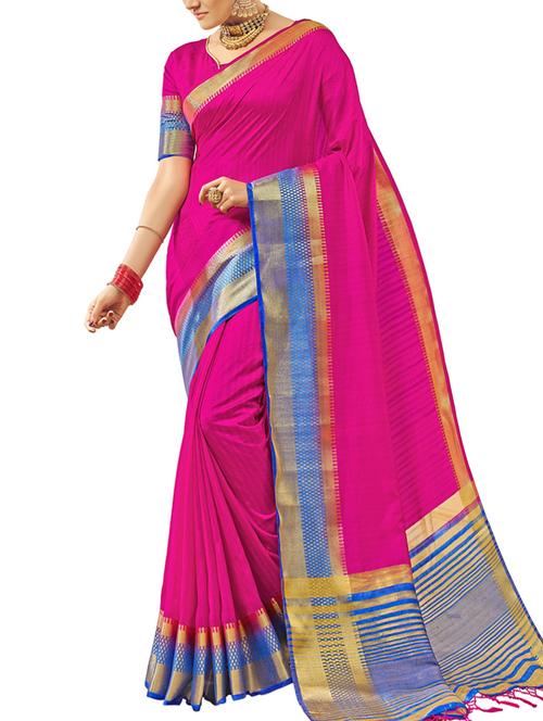 zari bordered saree with blouse - 15622711 - Very Small Image - 1