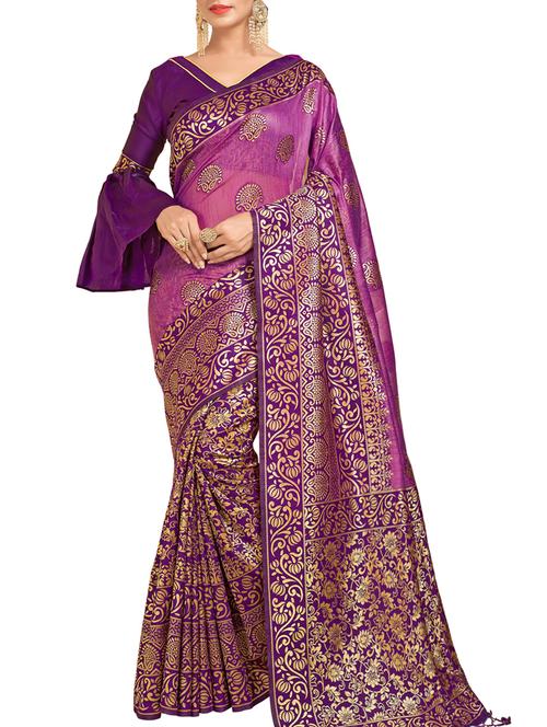 zari linen woven saree with blouse - 15622759 - Very Small Image - 1