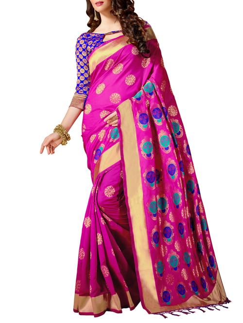 conversational pallu woven saree with blouse - 15622776 - Very Small Image - 1