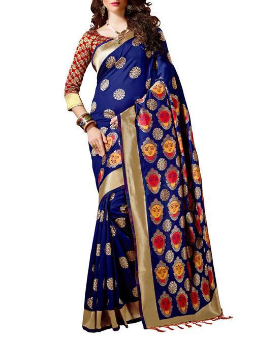 conversational pallu woven saree with blouse - 15622780 - Very Small Image - 1