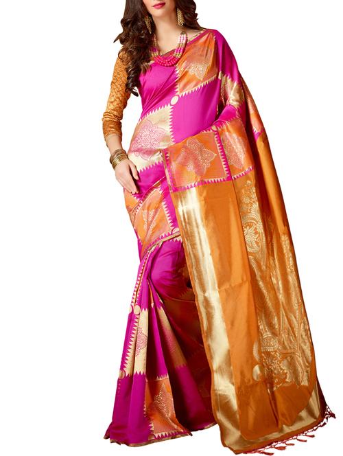 zari motifs woven saree with blouse - 15622781 - Very Small Image - 1