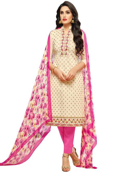 embroidered unstitched pant suit - 15623312 - Very Small Image - 1