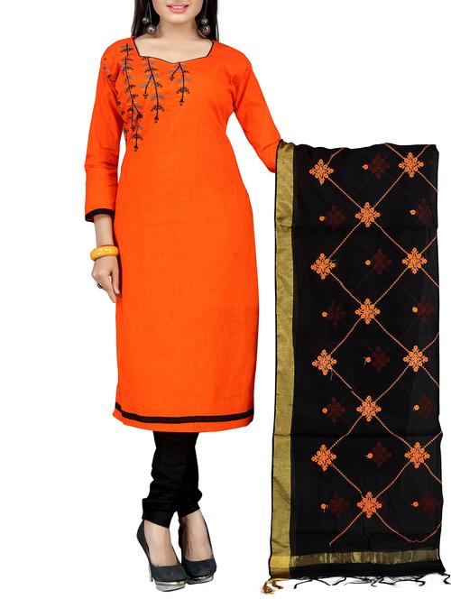 embroidered unstitched churidaar suit - 15623322 - Very Small Image - 1