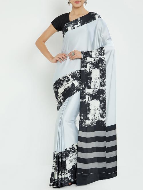 contrast bordered saree - 15623782 - Very Small Image - 1