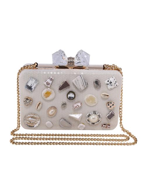 white metal box clutch - 15623842 - Very Small Image - 1