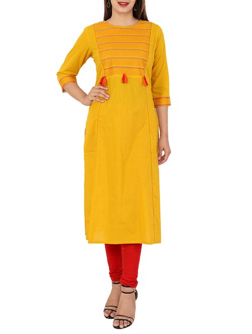 kaantha straight kurta with tassels - 15624049 - Very Small Image - 1