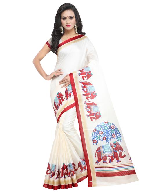 conversational bordered saree - 15624355 - Very Small Image - 1