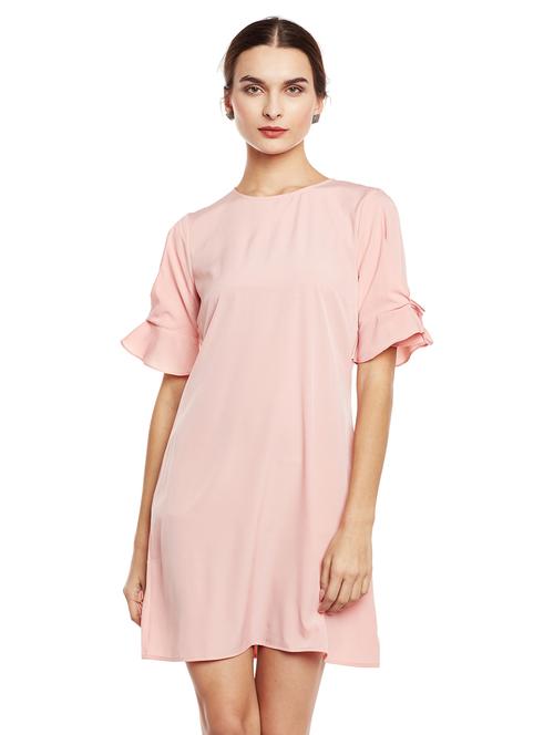 tie knot detail sleeved a-line dress - 15624388 - Very Small Image - 1