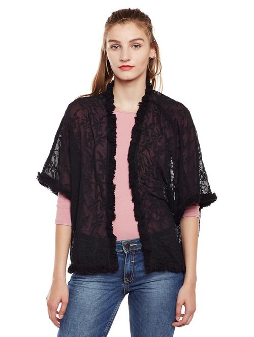 embroidered detail sheer shrug - 15624438 - Very Small Image - 1