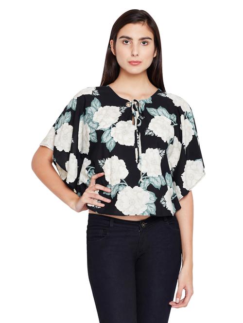 eyelet detail floral boxy top - 15624447 - Very Small Image - 1