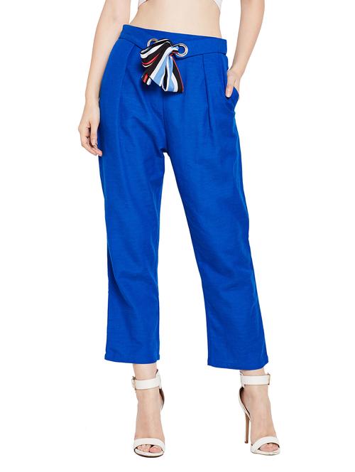 elasticated waist tie up detail pleated trouser - 15624482 - Very Small Image - 1
