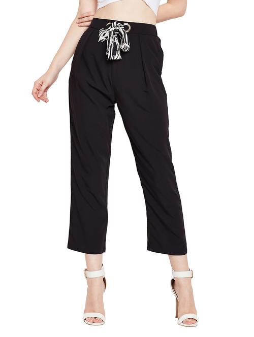 elasticated waist tie up detail pleated trouser - 15624484 - Very Small Image - 1
