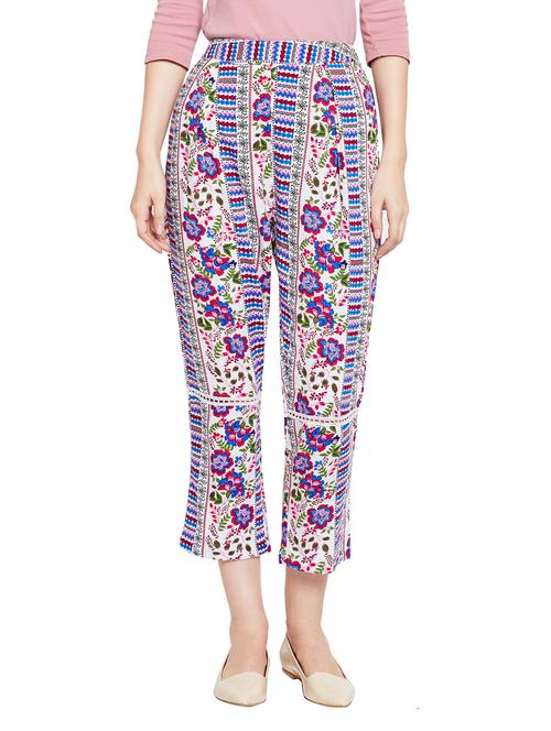 lace detail slim fit crop pant - 15624499 - Very Small Image - 1