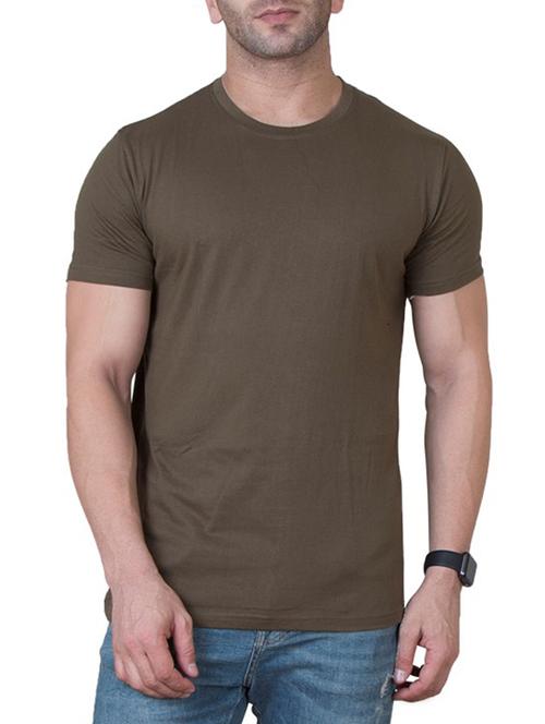 olive green cotton t-shirt - 15624595 - Very Small Image - 1