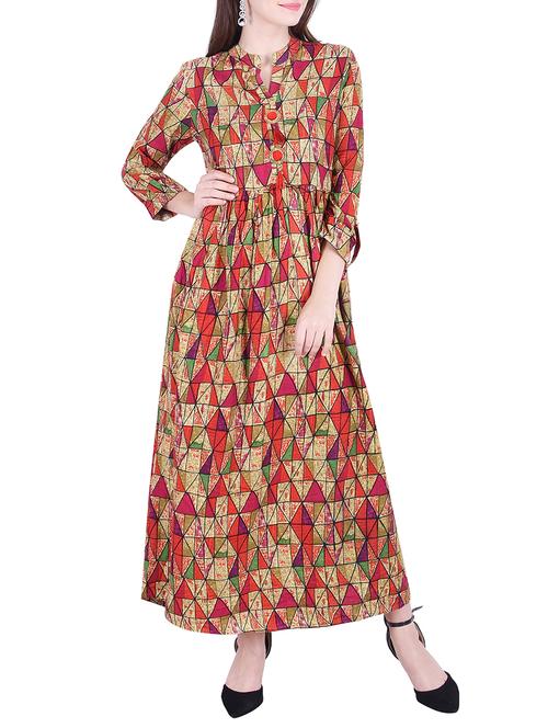 geometrical flared kurta - 15624810 - Very Small Image - 1