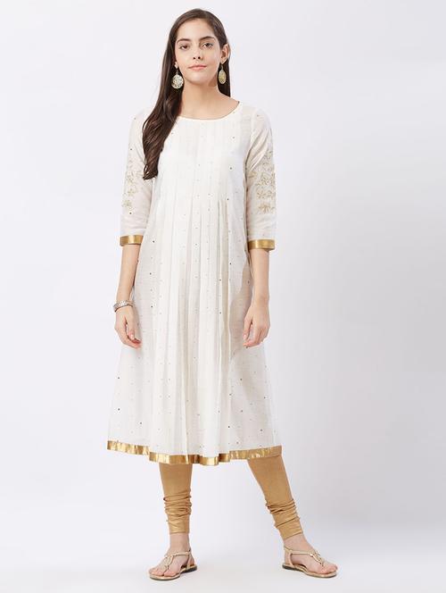 embroidered a-line kurta - 15625187 - Very Small Image - 1