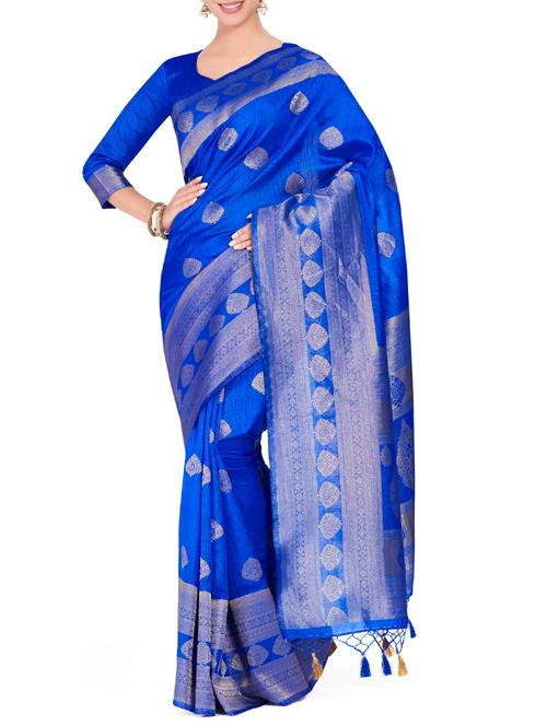 zari motif kanjivaram saree with blouse - 15625516 - Very Small Image - 1