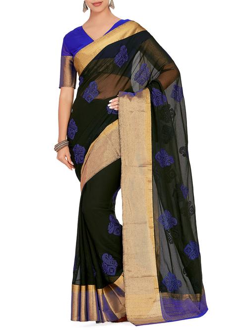 zari border hand embroidered saree - 15625611 - Very Small Image - 1