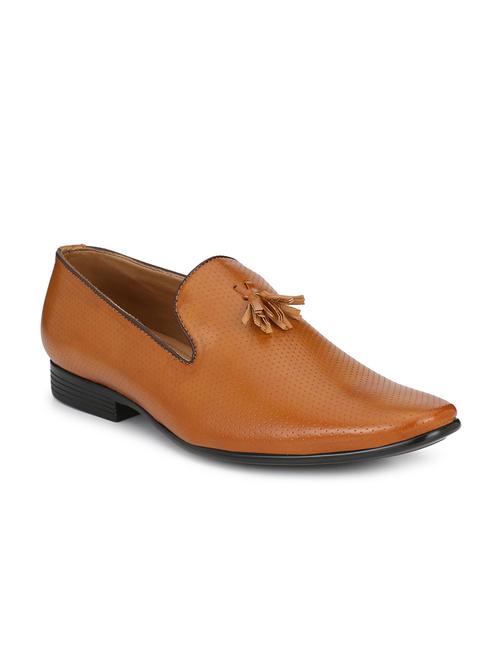 tan leatherette tassel slip ons - 15625914 - Very Small Image - 1