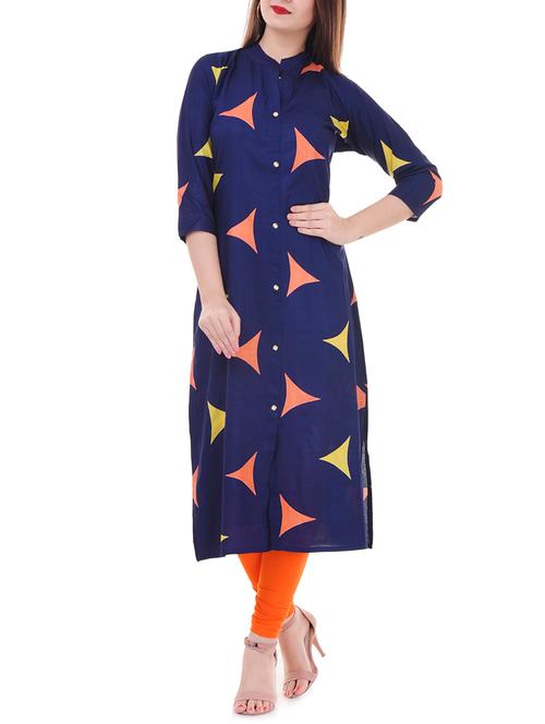 multi colored rayon straight kurta - 15626360 - Very Small Image - 1