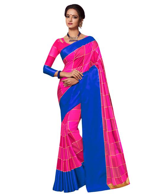 checkered woven saree - 15626849 - Very Small Image - 1