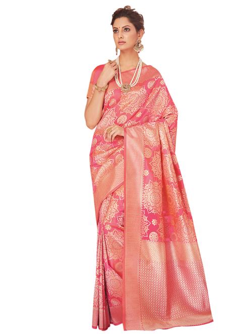 zari motifs banarasi saree - 15626855 - Very Small Image - 1