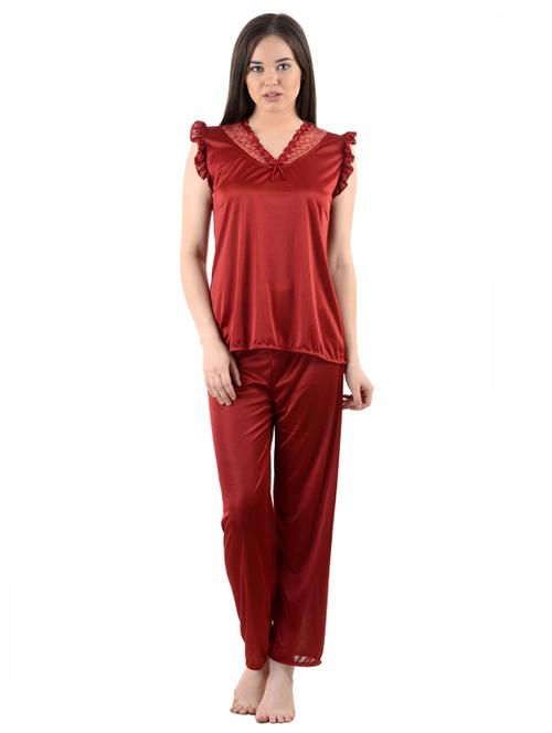 frill detail nightwear pajama set - 15626891 - Very Small Image - 1
