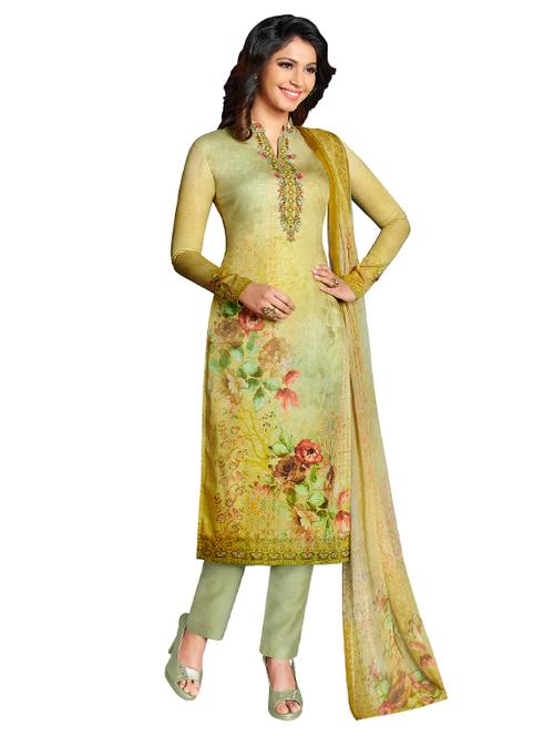 floral embroidered unstitched pant suit - 15627097 - Very Small Image - 1