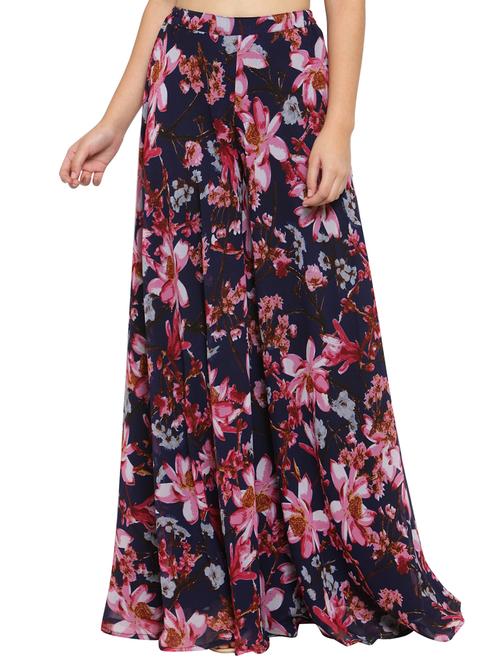 high waist floral flared palazzo - 15628079 - Very Small Image - 1
