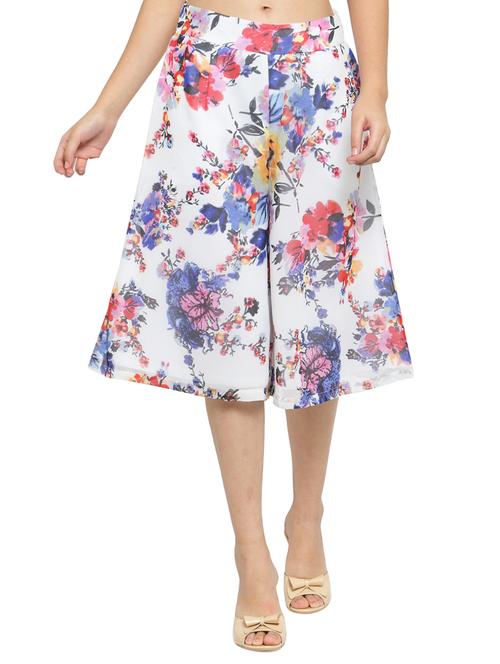 mid waist floral culottes - 15628093 - Very Small Image - 1