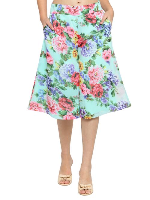 mid waist floral culottes - 15628095 - Very Small Image - 1