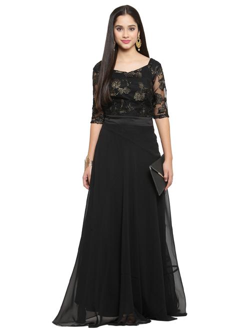 embroidered mesh maxi dress - 15628108 - Very Small Image - 1
