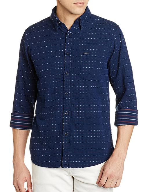 blue cotton casual shirt - 15628501 - Very Small Image - 1