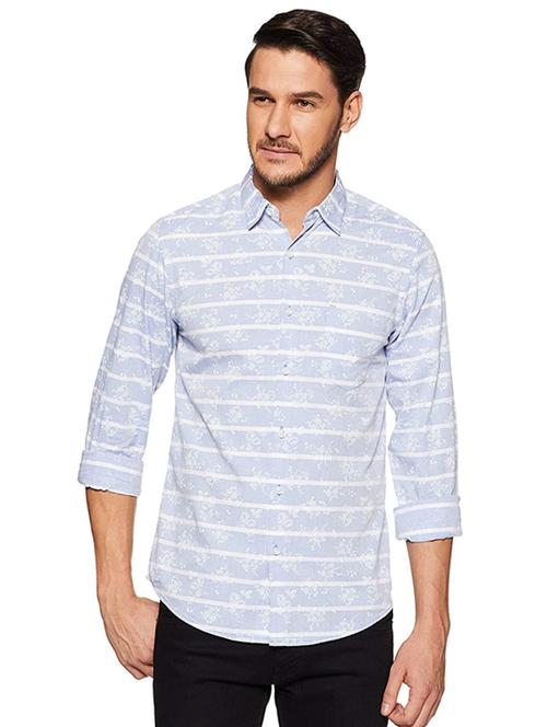 blue cotton casual shirt - 15628502 - Very Small Image - 1