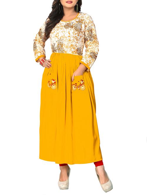 flared embroidered pocket kurta - 15628749 - Very Small Image - 1