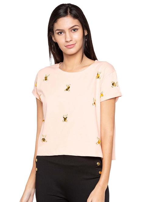 drop shoulder embellished detail tee - 15628936 - Very Small Image - 1