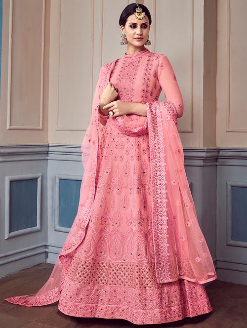 tonal embroidered anarkalli suit - 15629095 - Very Small Image - 1