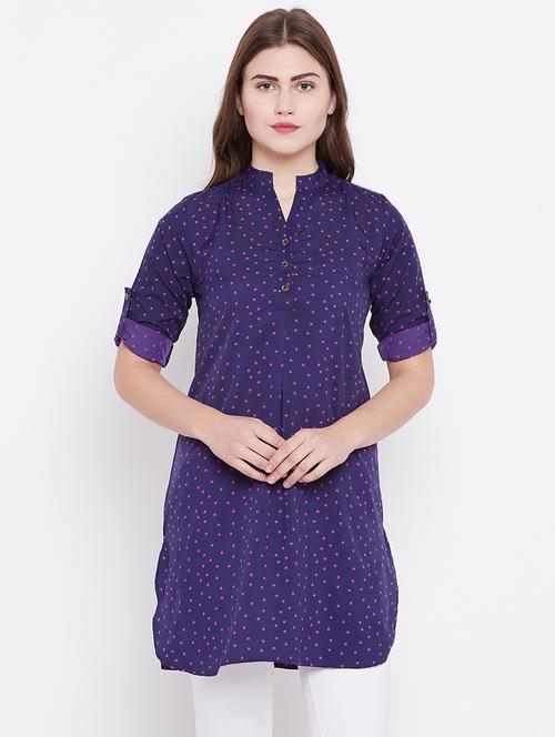 printed three quarter sleeved tunic - 15629313 - Very Small Image - 1