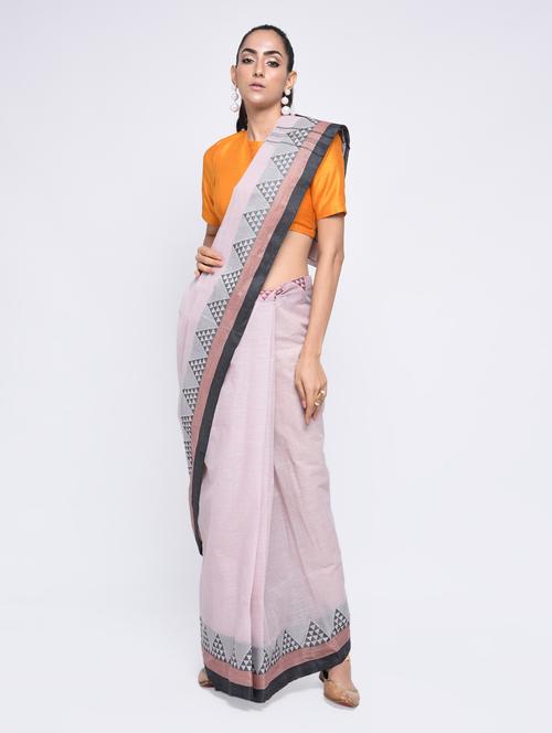 temple bordered tangail saree - 15629717 - Very Small Image - 1