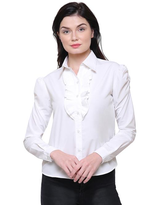 ruffle detail long sleeved shirt - 15629849 - Very Small Image - 1