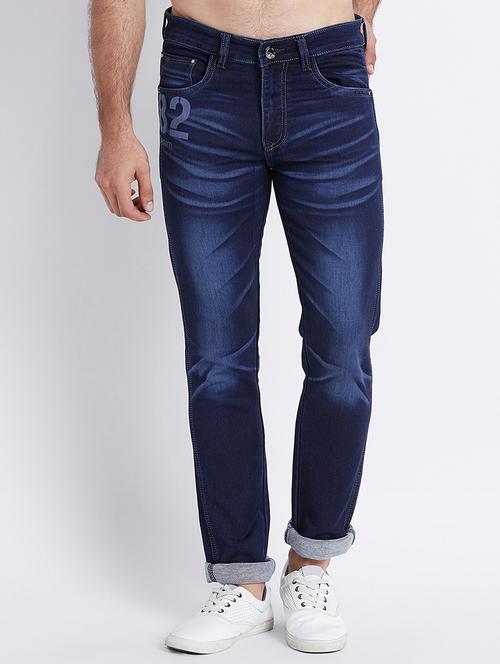 blue cotton heavy washed jeans - 15630106 - Very Small Image - 1