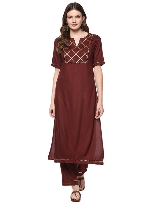 gota patti kurta with palazzo set - 15630139 - Very Small Image - 1
