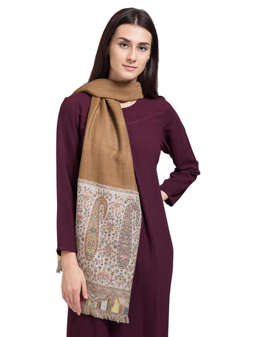 floral woolen stole - 15630238 - Very Small Image - 1